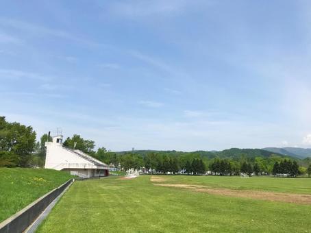 サッカー場 サッカー場 サッカー場,サッカーゴール,運動場の写真素材