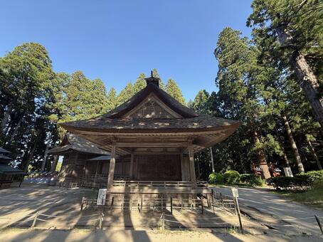 白山神社能舞台全景 白山神社,能舞台,中尊寺の写真素材