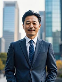 スーツ姿の日本人男性の写真