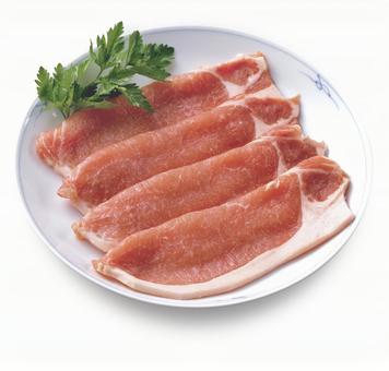 豚肉生姜焼き用 皿盛り 豚肉生姜焼き用 皿盛りの写真
