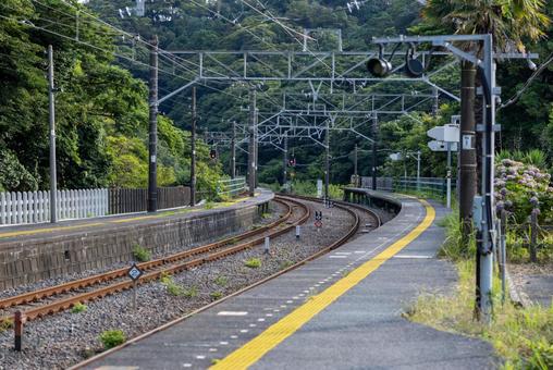 曲線鉄道の緑 曲線鉄道の緑 鉄道,緑,自然の写真素材