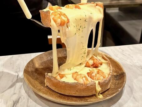 エビシカゴピザ 料理,食べ物,ピザの写真素材