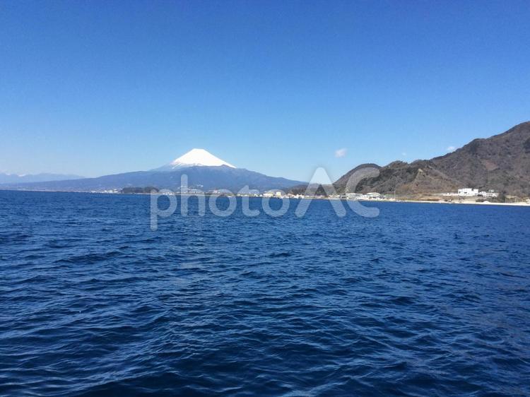 富士山　駿河湾のクルーズから　２ 富士山,海,空の写真素材