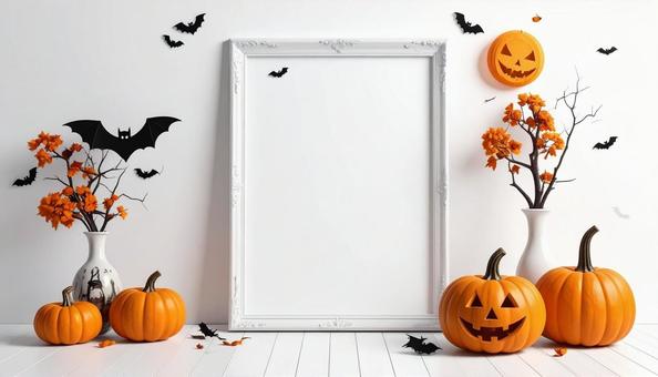 ハロウィンの飾りのフレーム ハロウィンの飾りのフレームの写真