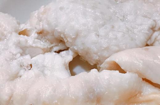 Photo, boiled chicken skin, chicken skin, bird skin, 