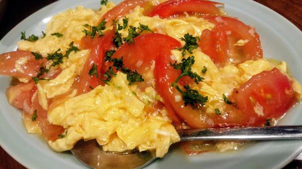 トマトと卵の炒め物　中華 トマト,卵,野菜の写真素材