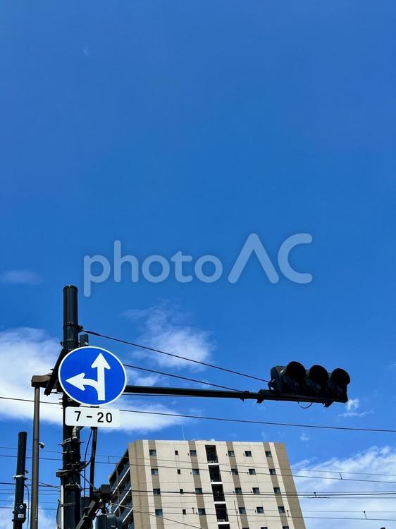 真夏の信号機 夏,真夏,空の写真素材