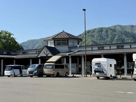道の駅禅の里　春の景色 道の駅,禅の里,パーキングの写真素材