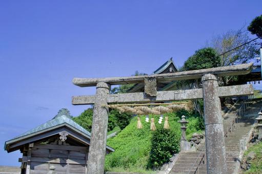 佐賀呼子の田島神社 鳥居,田島神社,佐賀の写真素材