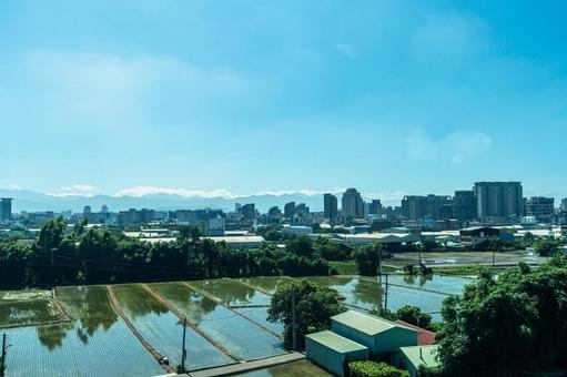 田園と台湾の都市 田園と台湾の都市 水田,田園,台湾の写真素材