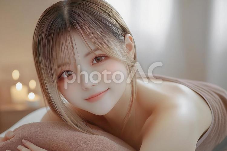 美容エステでマッサージを受ける若い女性 女性,美容,エステの写真素材