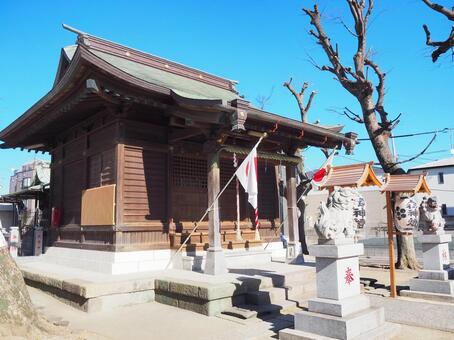 冬の桑川神社・正月の初詣（江戸川区葛西） 冬,初詣,桑川神社の写真素材