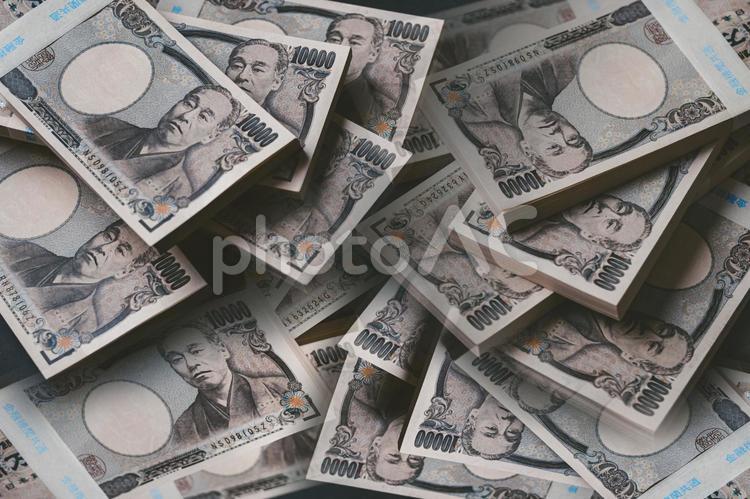 日本の帯付きの札束 札束,帯付き,一万円札の写真素材