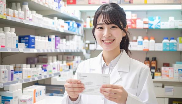 笑顔で働く薬剤師 笑顔で働く薬剤師の写真