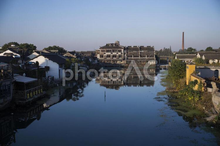 田園風景 中国,古鎮,西塘の写真素材