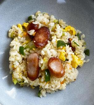 ソーセージ炒飯 ソーセージ炒飯,チャーハン,炒飯の写真素材