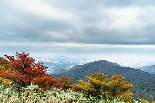 三重　御在所岳　朝陽台広場からの伊勢湾 御在所岳,山,御在所山の写真素材