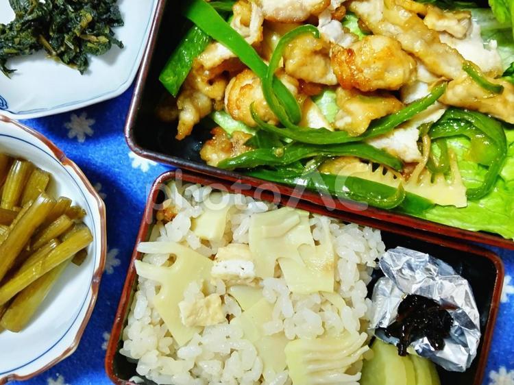 主婦のたけのこ 炊き込みご飯 料理,たけのこ,炊き込みご飯の写真素材