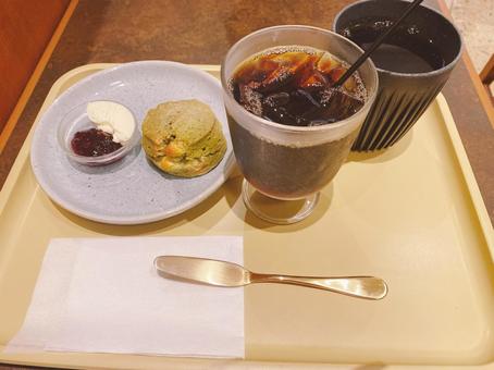 スコーン コーヒー スコーン コーヒー スコーン,コーヒー,アイスコーヒーの写真素材