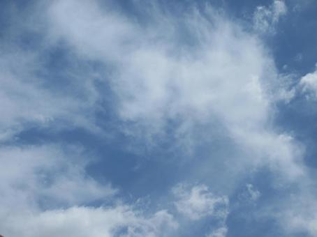 Summer blue sky with clouds, JPG