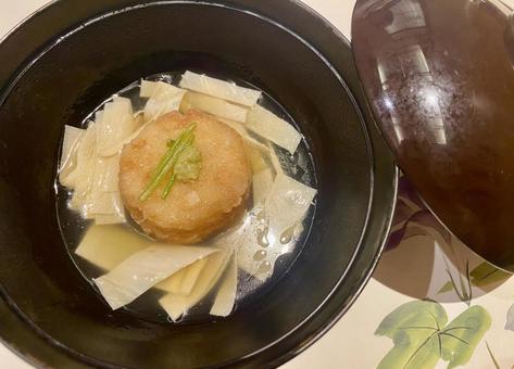 Photo, oshinogi, japanese-style dining bowl, fried lotus root, 
