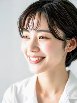 笑顔の若い日本人の女性 AI生成画像    笑顔の若い日本人の女性 AI生成画像   の写真