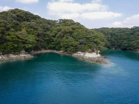 九十九島の青い海 九十九島,長崎,佐世保の写真素材