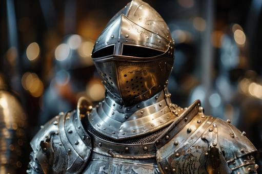 輝く中世の甲冑の写真