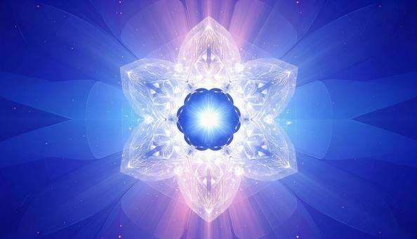 光を放つ神聖な結晶の花の写真