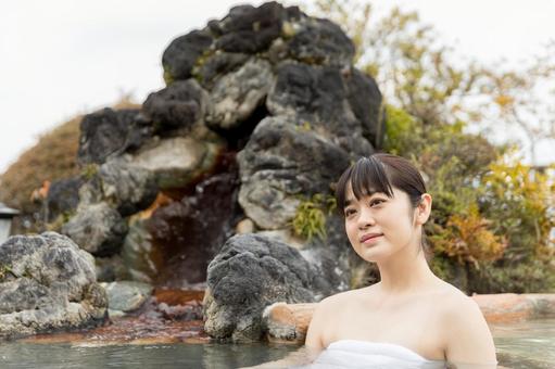 温泉女子イメージ 温泉女子イメージ 女性,温泉,人物の写真素材
