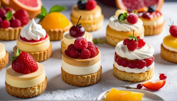 ショートケーキの集合イメージの写真