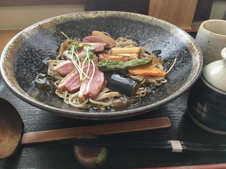 鴨野菜そば 鴨野菜そば 鴨蕎麦,鴨,ざる蕎麦の写真素材