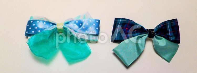 ヘアーアクセサリー２種　３ ヘアーアクセサリー,アクセサリー,リボンの写真素材