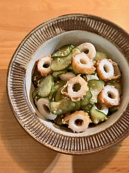 ちくわときゅうりの胡麻和え ご飯,料理,おうちごはんの写真素材