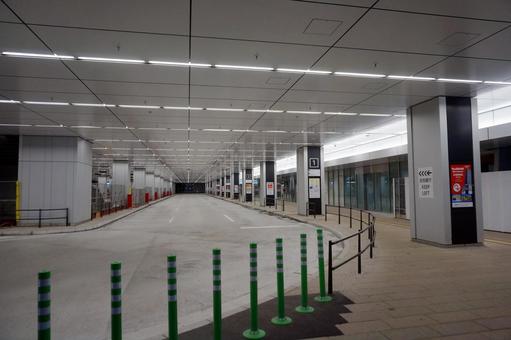 広島駅南口路線バス乗り場 広島駅南口広場,路線バス乗り場,広島駅南口の写真素材