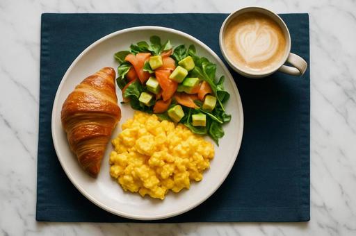 朝食プレート(洋風・大理石)の写真
