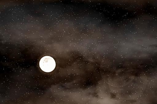 幻想的背景素材　謎の月夜 月,月夜,星々の写真素材