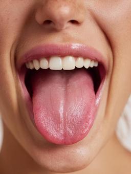 舌を出す女性 舌を出す女性の写真