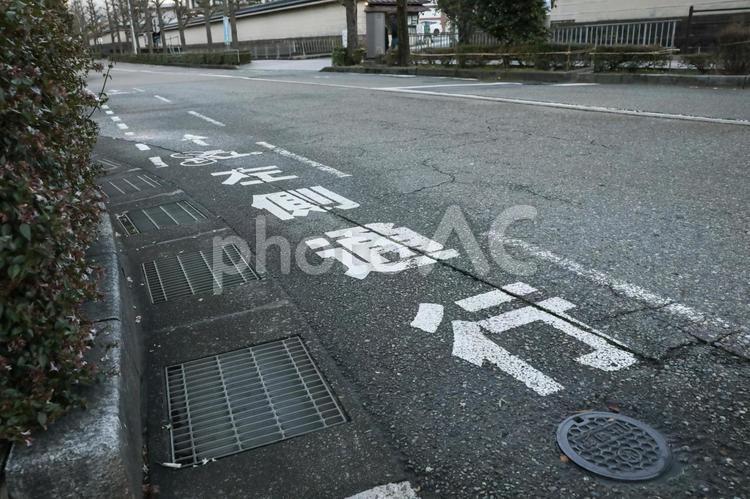 自転車専用 道路標識,交通,横断歩道の写真素材