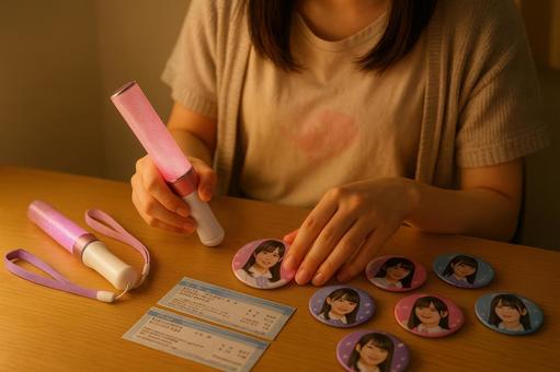 ライブ後にグッズを整理する時間 ライブ後にグッズを整理する時間の写真