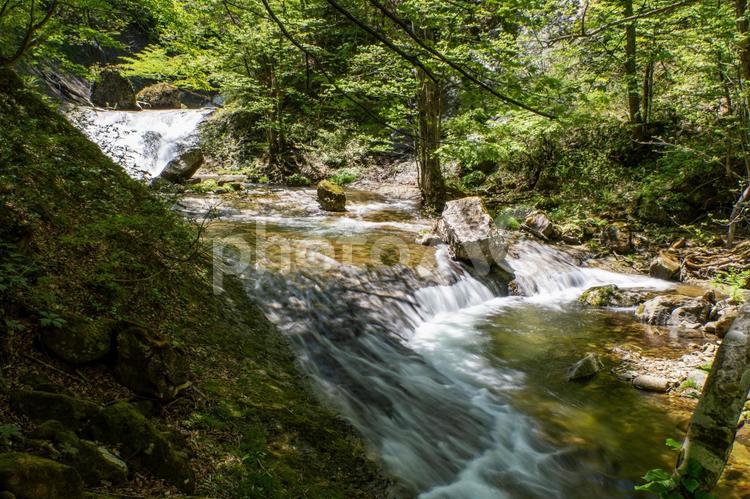 白糸の滝（二口峡谷）の春⑹ 滝,白糸の滝,二口峡谷の写真素材