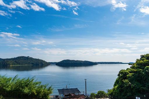 静岡県東名高速浜名湖SAより浜名湖の眺め 日本,静岡県,浜松市の写真素材
