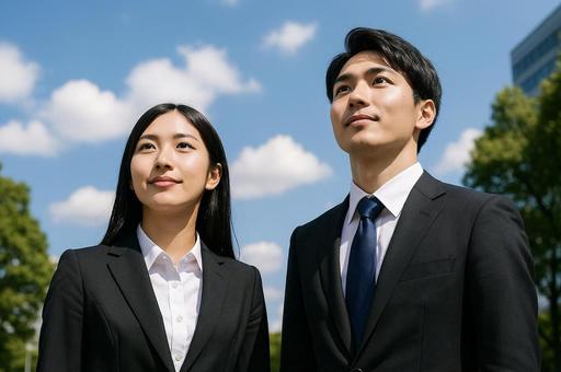 就職活動に向けて気合いを入れる学生 就職活動に向けて気合いを入れる学生の写真