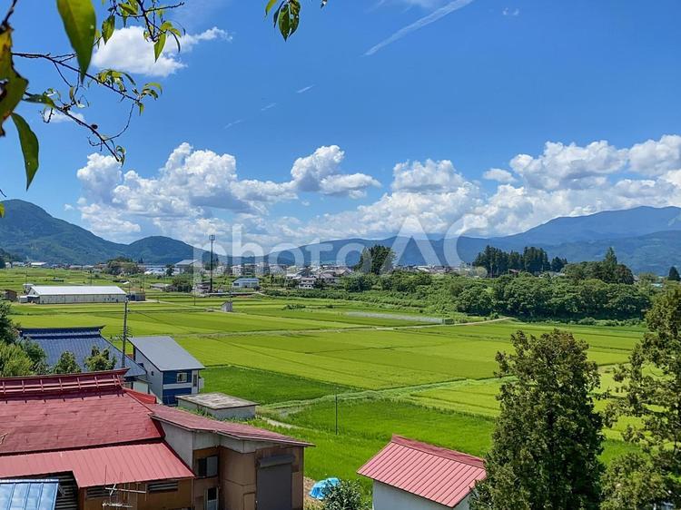 長野　田園風景 長野,飯山,田園風景の写真素材