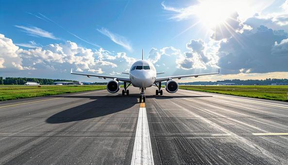 滑走路の飛行機 滑走路の飛行機の写真
