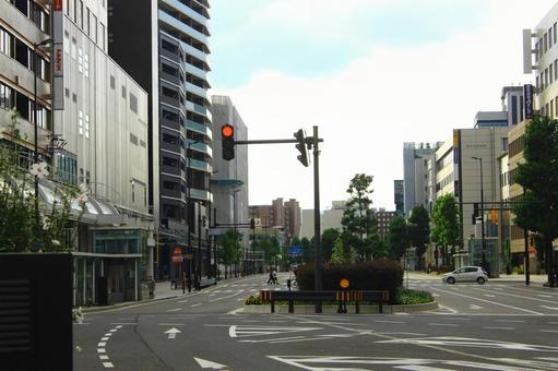 福井駅前 道路 福井駅前 道路 福井,福井市,道路の写真素材