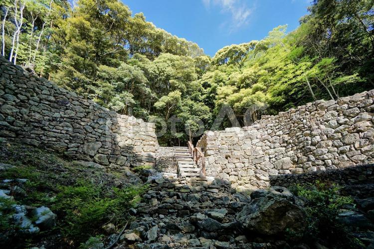 対馬の特別史跡・金田城跡の城壁 対馬,金田城跡,史跡の写真素材
