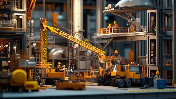 建設工事 ジオラマ模型 仕事,物作り,シーンの写真素材