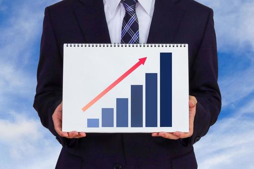 Photo, rising, profit increase, up, 