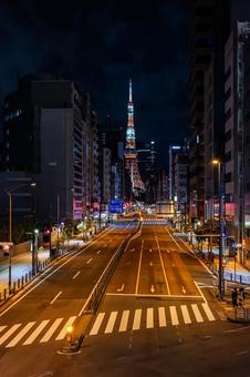 東京タワー　夜景 東京タワー,東京,夜景の写真素材